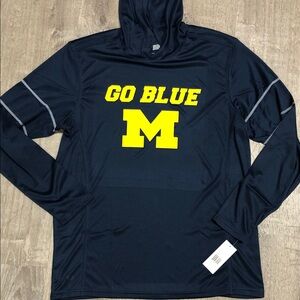 Nike Navy Hoodie with Yellow "Go Blue" Michigan M